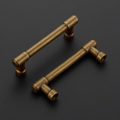 Image of Ravinte Antique Brass Kitchen Pulls Cabinet Handles 3 Inch 10 Pack
