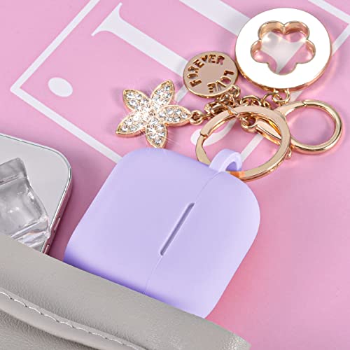 Image of VISOOM Case for Airpods 3 Pink Airpods 3rd Cases 2021 Silicone for iPod 3 Earbuds Case Cover Women Wireless Charging Case with Accessories Girl Bling Keychain for Apple Ear Buds 3rd Generation
