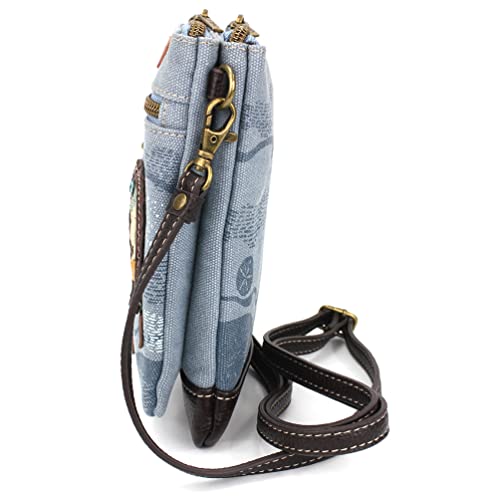 Image of CHALA Double Pocket Xbody Women RFID Protected Canvas Crossody Purse with Adjustable Strap | Double Pocket