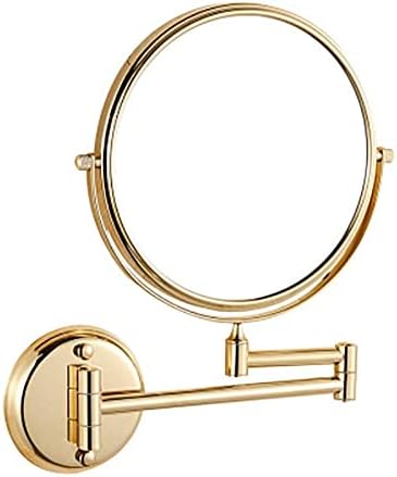 Makeup Mirror Makeup Mirror Bathroom Bathroom Mirror Custom Folding 10 Magnifying Glass Metal Mirror High-end/Bronze / 7.8inch image 2