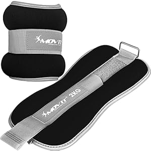 MOVIT® 2-pak gewichtsmanchetten neopreen met reflectormateriaal (2x 0,5kg/1,0kg/1,5kg/2,0kg/3,0kg), optioneel met badstof inzetstuk, 3 kleuren, loopgewichten voor polsen en enkels