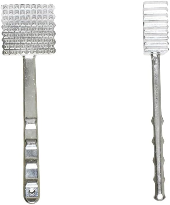 TrueCraftware- 9-7/8" Meat Tenderizer Aluminum Head and Handle- Meat Tenderizer Hammer Dual-side Mallet for Kitchen Heavy Duty Pounder For Tenderizing Steak Beef Chicken and Fish