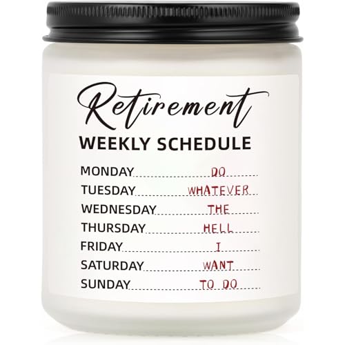Funny Retirement Gifts for Woman Men Retirement Candle 7oz Lavender Scented Farewell Gift for Coworker Teacher Boss Best Cool Happy Retired Party Decorations Candles Gift