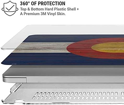 Skinit Case + Skin Compatible with MacBook Air 13in M1 (2021) Originally Designed Colorado Flag Dark Wood Design