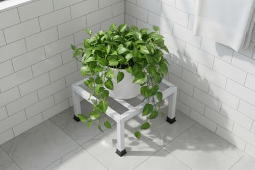 Image of Premium Strong Flower Pot / Gamla Square Stand For indoor and Outdoor Plants | Square Shape Thick and Strong Leg For Garden, Balcony, White - Set of 1