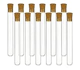 EISCO 12pc 25mL Glass Test Tubes with Cork Stoppers, 18x150mm - Industrial Quality Borosilicate Glass & Premium Natural Cork - for Science Experiments, Plant Cuttings, Seeds, Beads, Spices