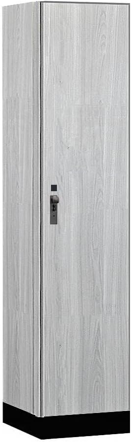 Salsbury Industries 18-41168ST 18 in. Wide Premier Wood Locker - Single Tier - 1 Wide - 6 ft. High - 18 in. Deep - Silver Teak - Hasp