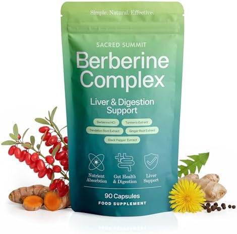 Berberine Detox Complex 500 mg – with Turmeric 95% Curcuminoids, ...