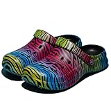 HoEase Tie-dye Garden Clogss for Women, Comfortable Slip-on Clogs Shoes for Gardening, Beach, Pool, Outdoor & Indoor Use, Slippers & Sandals for All Seasons (S01, 40)