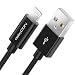 Produktbild deleyCON 0,5m Lightning 8 Pin Ladekabel USB Kabel Apple MFI für iPhone 14 Pro Max 14 Pro 14 Plus 14 SE 13 Pro Max 13 Pro 13 Mini 12 Pro Max 12 Pro 12 Mini Metallstecker & Nylonkabel - Schwarz