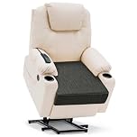 baibu Large Dual-Layer Memory Foam Chair Seat Cushion for Recliner, Couch, Armchair with Textured Washable Cover, Non-Slip Base for Tailbone Pain & Pressure Relief, 50x50x12.7cm -Black