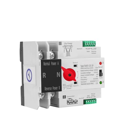 ATS commutateur de transfert automatique triphasé 4P 125A pour rail DIN
