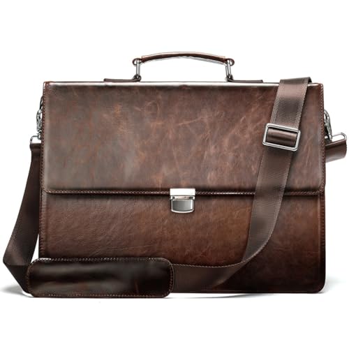 Carrying Briefcase Vintage Messenger Bag Large Capacity Single Shoulder Crossbody Briefcase