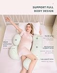 Oternal Pregnancy Oreiller pour les femmes enceintes,Oreiller du corps de grossesse souple,Support pour le dos, hanches, jambes, Oreil de maternité avec amovible & Couverture d'oreiller réglable, vert
