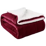 NANPIPER Sherpa Blanket Warm Blankets Super Soft Fuzzy Flannel Fleece/Wool Like Reversible Velvet Pl