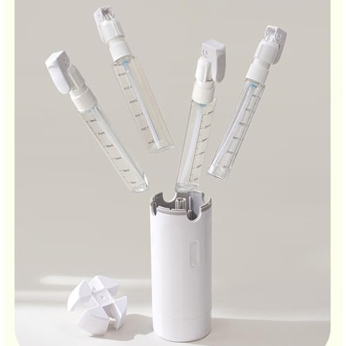 CCYLEZ Butelka Podróżna z Dozownikiem 4 w 1 30 Ml Przezroczysta Skala Szczelna Przenośna Butelka z prasą Zestaw do Szamponu Odżywka do Balsamu (WHITE)