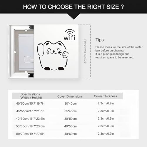 Stylish Decorative Electric Meter Box Cover - Artful Circuit Breaker Panel Lid, Protective Fuse Box Shield for Farmhouse/Dorm, White, 15.7x23.6in (40x60cm)