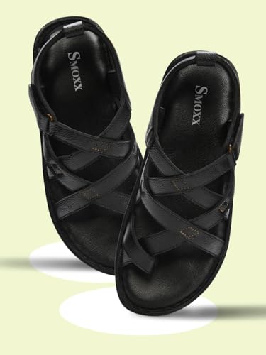 Image of Genuine Leather Slippers | Back Strap Sandals for Men | Lightweight | Comfortable | Cushioned Insole | Formal & Casual Wear
