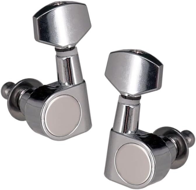 2 Pin (No Screws) Guitar Tuners Tuning Keys Dual Pin Guitar Tuning Machine Heads for Folk Classical Acoustic Electric Guitar (Silver, 3L3R) image 4