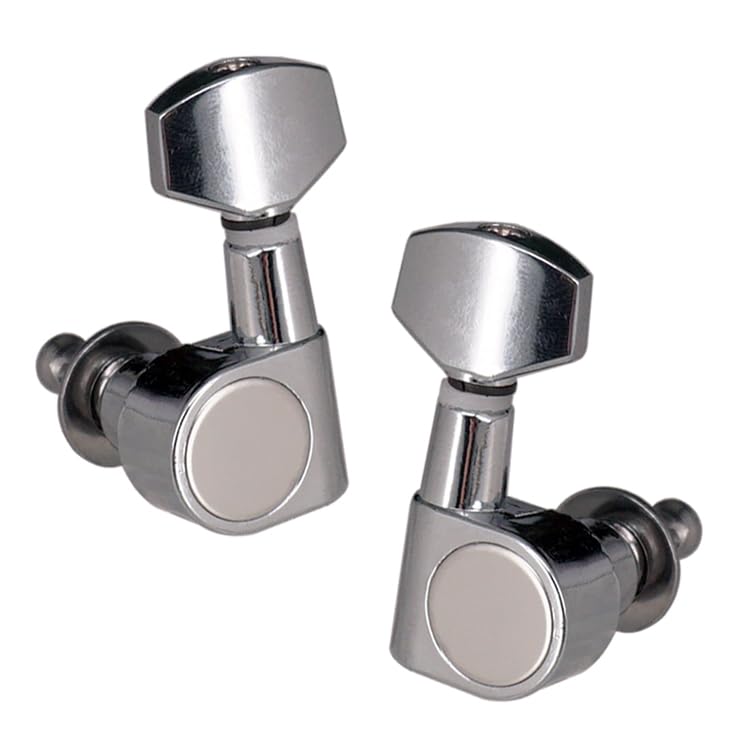 3L3R 2-Pin Guitar Tuners Machine Heads 15:1 Ratio Tuning Pegs Keys?no Screws?for Les Paul SG Style Electric acoustic Guitar (Silver 3L3R)