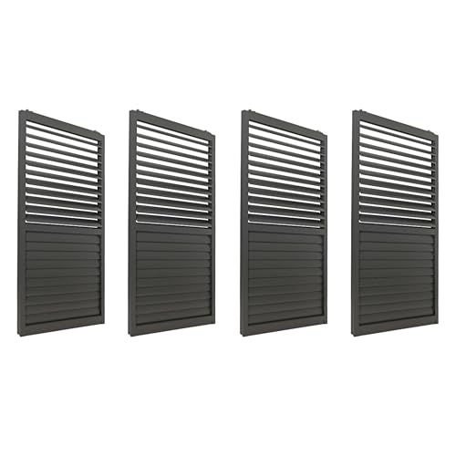 4er-Set Aluminium Schiebetür für Pergola HWC-L46, Terrassenüberdachung, Lamellenpaneel Modul, 206x369cm - anthrazit