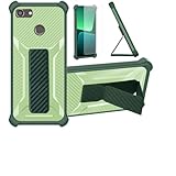 Aroepurt Hülle Für Gigaset GS280 Hülle Hülle Handyhülle Schutzhülle Cover [mit gehärtetem Glas-Screen-Protector] Hybrid [Folding Support Magnetic] [Frosted Anti-Fingerprint] Grün