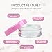 50 New Empty 5 Grams Acrylic Clear Round Jars - BPA Free Containers for Cosmetic, Lotion, Cream, Makeup, Bead, Eye shadow, Rhinestone, Samples, Pot, Small Accessories 5g/5ml (PINK LID)