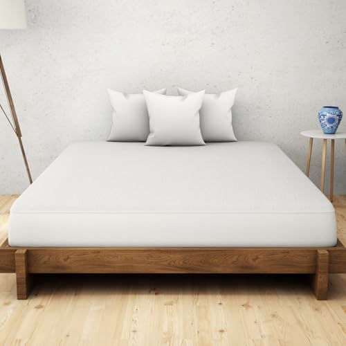 Image of Welspun 100% Waterproof Premium Mattress Protector for Double Bed King Size 78x72 Inches | Cotton Feel Mattress Cover | Elastic Fitted | Fits Upto 10 Inch Mattress| Bed Protector Cover (78 inchx72 inch White)