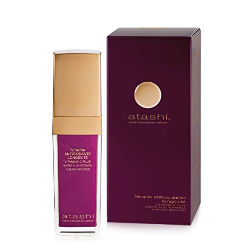 Atashi Antioxidante, Suero Alta Eficacia Sublime Booster, Ilumina la Piel, Disminuye Arrugas, Protege y Calma las rojeces, Sérum Efecto inmediato, Con Vitamina C Plus, 30ml
