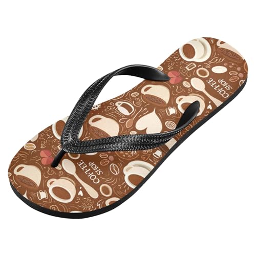 Burbuja Coffee Cups Flip Flops for Women Men, Soft Thong Sandals Rubber Slippers for Pool Beach Essentials2