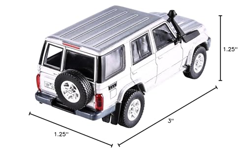 Land Cruiser 76 Silver Pearl 1/64 Modelo de Auto Diecast miniatura 4