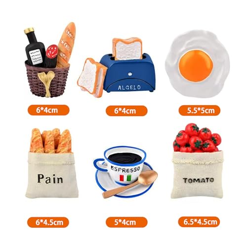 Set de 6 imanes decorativos 3D para refrigerador miniatura 6