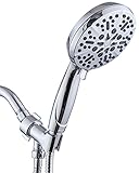 Shower Head with Handheld – 5” Face High Pressure Handheld Showerhead - 5 Spray Settings High Flow Shower Head with 60” Stainless Steel Hose and Adjustable Bracket - BOWGER Premium Shower Head(Chrome)