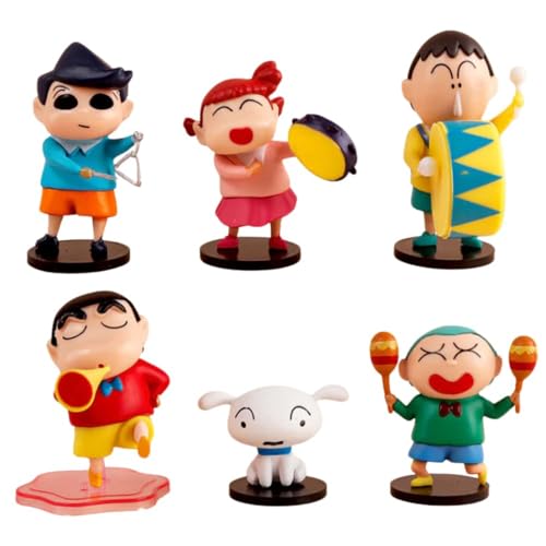 Image of FUNFOB Shinchan Action Figure | Shin chan Figurine Cartoon Figures Toys for Boys & Girls PVC Multicolour (Shinchan Dancing with Friends)