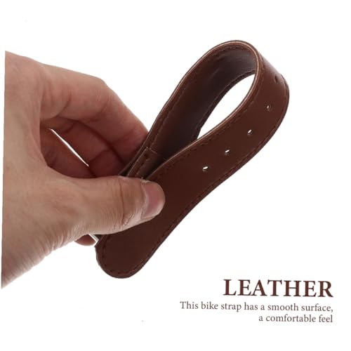 MUELODSIC 2組 可能な自転車前かご用レザー製バスケットストラップ 耐久性強化設計で変形防止 用ハンドルバーにも対応 便利な取り付けと自由