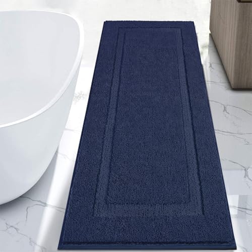 SHACOS Extra Soft Large Long Bathroom Runner Rug 60x24, Navy Blue