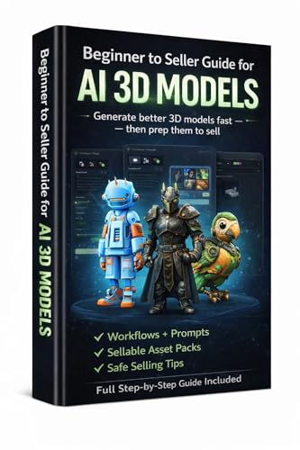 Beginner to Seller Guide for AI 3D Models (Prompts, Workflow, and Selling Packs): A Step-by-Step Guide to Creating, Cleaning, and Selling AI-Generated 3D Models (English Edition)