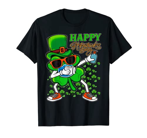 Boys St Patricks Day Dabbing Green Shamrock Leprechaun Kids Camiseta