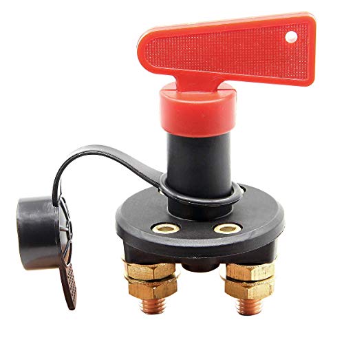 2 agujeros de desconexión de batería aislador de corte apagado, interruptor de apagado, para barco, barco, coche, ATV, motor con 2 llaves