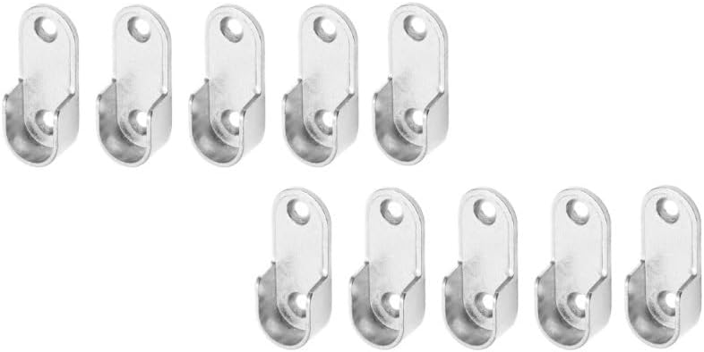 2-10pcs Oval Closet Pole Sockets,Flange Rod Holder,Closet Rod Brackets,Hanging Clothes Rod Holder,Wardrobe Clothes Tube Support(10pcs)