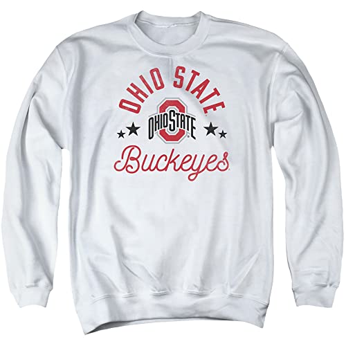 The Ohio State University Official Buckeyes Unisex Adult Crewneck Sweatshirt,White, Medium