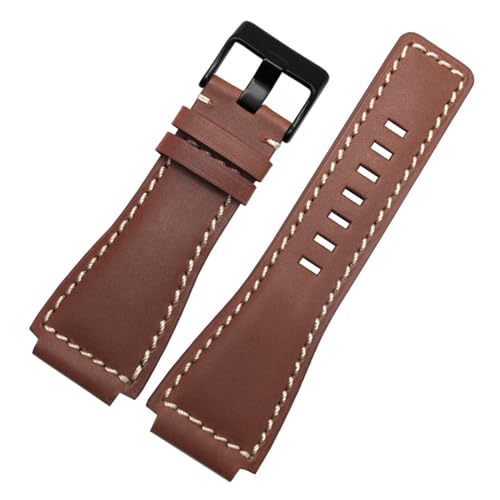 Correa de reloj de cuero de 24 mm: Banda con interfaz convexa para hombre