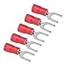 Prevent Wire Bifurcation, Copper Material with PVC Shell, Simplifies Cable Insertion, Electrical Terminal, 50pcs Fork Crimp Terminal, for Power Control, Industrial (.5-6)