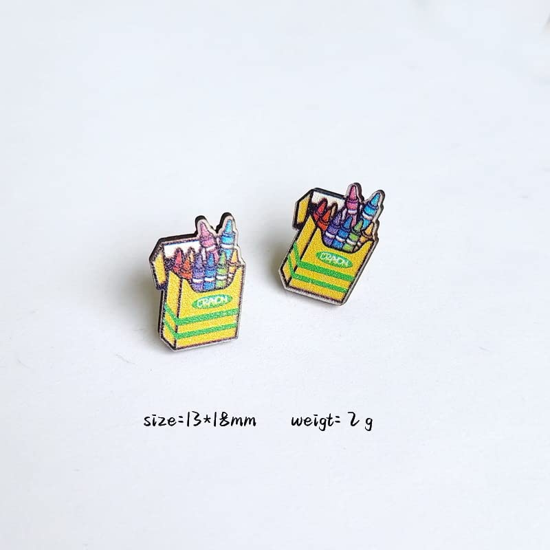 5 to 13 pairs Teacher's Earrings Set Cute Crayon Pencil Book Ruler Stud Earrings Funny Weird Elephant Pig Dog Animal Wooden Earrings Teacher's Appreciation Gifts Back to School Jewelry4