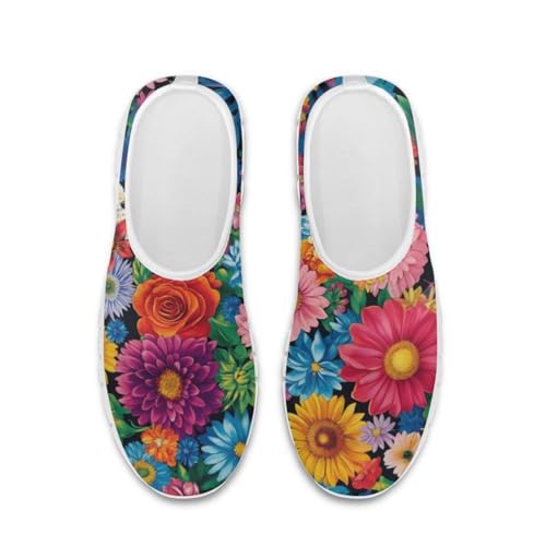 Floral Sneakers for Women Colorful Art Shoes for Women Slip On Casual Work Shoes2