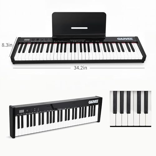 Image of 61-Key Electronic Keyboard Set with Stand and Bench, Complete Set for Beginners, Perfect for Home Practice