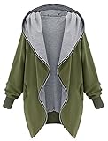 primark blazer damen Brand : Minetom Minetom Frauen Hoodie Kapuzen Parka Herbst Frauen Oversize Parka Hooded Zipper Jacke Cardigan Blazer Mantel Outwear Schwarz Grün (Grün, EU M (Tag XL))