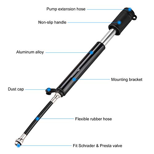 Leeofty Mini bomba de bicicleta Bomba de bicicleta 100 PSI Bomba de ar de bicicleta de alta pressão