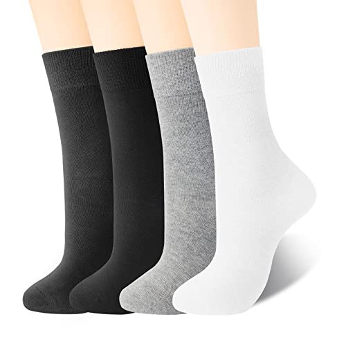 J-Box Womens Cotton Crew Socks, Thin Soft Comfort Breathable Dress Socks, Above Ankle Crew Socks For Business, Casual. #TOP22