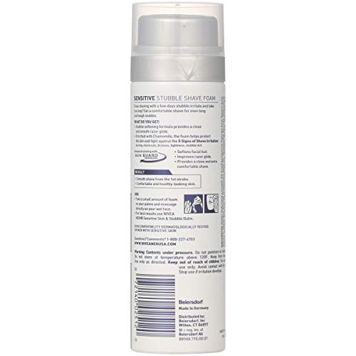 Nivea Men Sensitive Skin & Stubble Shave Foam - Beard Softener For Men - 7 Fl Oz. Can #TOP7
